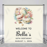 Aperturee - Macaron Floral Paint Custom 30th Birthday Backdrop